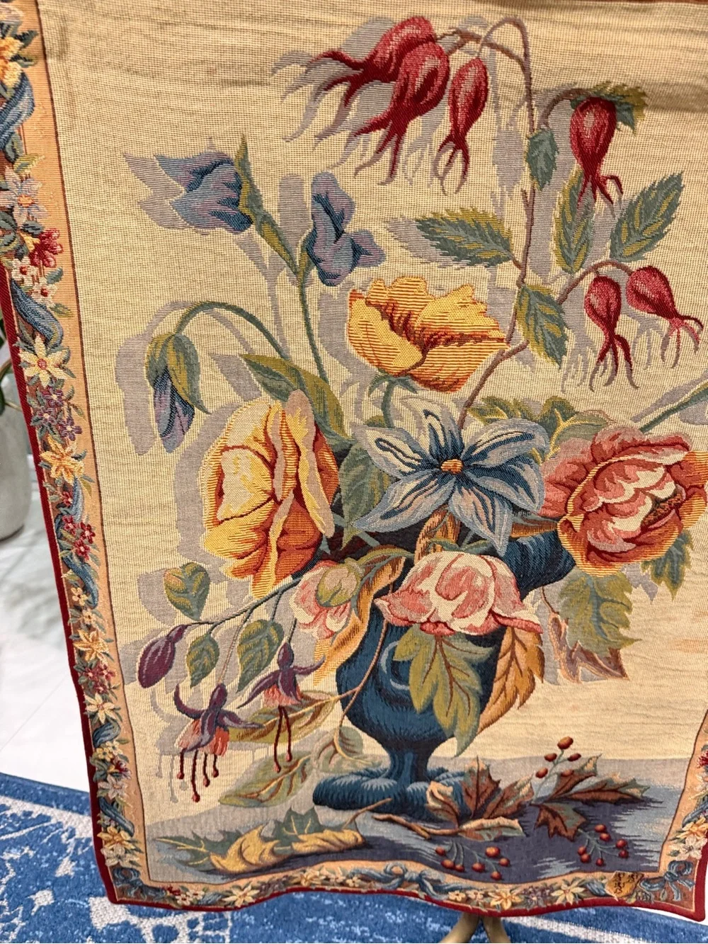 Floral Tapestry Wall Hanging in Multi-Color